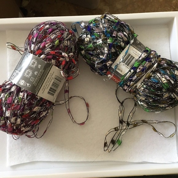 Skeins of Premier City Life Metallic Ladder Yarn Grenadine Glitz And Hostas - Picture 1 of 5